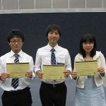 Shinya Kumagai (Master course student) and Hiroyuki Miyazaki (Master course student) were awarded the IEEE VTS Japan 2012 Student Paper Award.
Min Zheng (Master course student) was awarded the IEEE VTS Japan 2012 Young Researcher's Encouragement Award. (3rd Sep. 2012, Quebec, Canada)